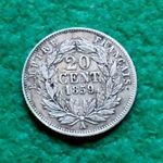 FRANK 20 CENTIME 1859 A FRANCIA EZÜSTPÉNZ fotó