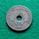 FRANK 10 CENTIME 1905 BELGA FÉMPÉNZ francia nyelvű fotó