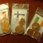 3 féle UNC euro 1, 2, 5 cent szett, Francia 1999, Finn 2000, Írország 2002 fotó