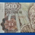 1991 -es ROMANIA - 500 Lei vízjeles fémszálas bankó UV aktivitással ropogós papíron!! VF (L0830) fotó