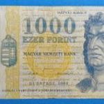 2000-es "Millenniumi" 1000 Forint vízjeles fémszálas bankó UV aktivitással ! Ritkább !!!! VF (L0906) fotó