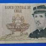 1999 -es CHILE - 1.000 pesos vízjeles fémszálas bankó UV aktivitással !!! F (L0872) fotó