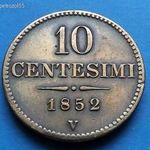 1852 - V - VELENCE 10 CENTESIMI !! NAGYON RITKA !! EXTRA réz ! fotó