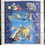 1971 DDR NÉMET 10 JAHRE SOWJETISCHE WELTRAUMFORSCHUNG ŰRHAJÓ BÉLYEG SOR, MI 5, 8 EURO fotó