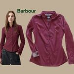 BARBOUR nagyon csinos SZEDERJES rugalmas pamut karcsúsított LUXUS BLÚZ kockás betétekkel 38 fotó