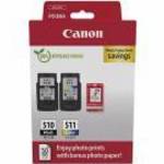 PG510/CL511 Tintapatron multipack + GP-501 fotópapír, Pixma MP240 nyomtatóhoz, CANON, fekete, színes fotó