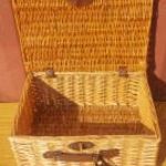 Rattan Wicker fonott kosár láda tároló 46x33x21cm-es szép megkímélt állapotban fotó