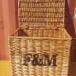 Rattan Wicker fonott kosár láda tároló 46x38x42cm-es fotó