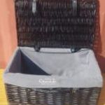 Rattan Wicker fonott kosár láda tároló 52x33x23cm-es bélelt fotó