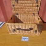 Rattan Wicker fonott kosár láda tároló 50x35x25cm-es szép megkímélt állapotban fotó