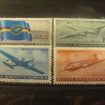 NDK postatiszta** sor 1956 MI 512-15 kat.ár 20 euro Repülő fotó