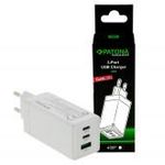 PATONA Premium GaN PD65W fali adapter fehér 2xUSB-C 1xUSB-A PD3.0 QC3.0 fotó