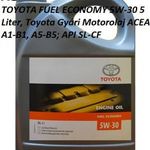 TOYOTA FUEL ECONOMY 5W-30 5 Liter, Toyota Gyári Motorolaj ACEA A1-B1, A5-B5; API SL-CF fotó