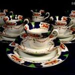 ANTIK BIEDERMEIER PORCELÁNFAJANSZ ANGOL TEÁSCSÉSZE KÉSZLET X fotó