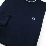 EREDETI FRED PERRY (M) HOSSZÚ UJJÚ *EXCLUSIVE* FÉRFI *MINŐSÉGI* SÖTÉTKÉK PULÓVER fotó