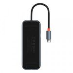 Baseus AcmeJoy Hub 4in1 sorozat USB-C 3xUSB 3.0 + USB-C PD (sötétszürke) fotó