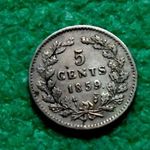 GULDEN 5 CENT 1859 HOLLAND EZÜSTPÉNZ fotó