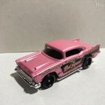 - '57 Chevy Bel-Air "Rod Squad" pink - Hot Wheels - 2018 - 1: 64 autó modell - szép - 1ft nmá fotó