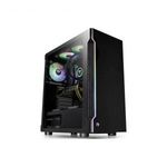 Thermaltake H200 TG RGB Midi torony Számítógép ház Fekete Beépített világítás, 1 előre telepített... fotó