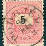 1889 feketeszámú krajcáros PODBJÉL bélyegzés Felvidék Slovakia Gudlin E3.18 / 100p (d60) fotó