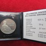 BARTÓK BÉLA 1981 EMLÉKÉREM EZÜST: 20g/925 PP, enyhe oxidfolt és mikrokarc fotó