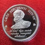 GRÓF SZÉCHENYI ISTVÁN / MAGYAR HITEL BANK 1986 EMLÉKÉREM EZÜST: 34, 7g/835 PP, nagyon enyhe oxidfolt fotó