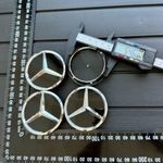 Új Mercedes 4db 60mm Alufelni Felni Közép Kupak Felniközép Felnikupak Embléma Sapka Kerékagy Fekete fotó