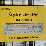 Videoton RA-6360s hifi rádió - használati utasítás 1981. fotó