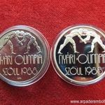 SZÖULI OLIMPIA 2x500 FORINT 1987 ÉREMPÁR, EZÜST: 56g; BU + PP, nagyon enyhe mikrokarc és oxidfolt fotó