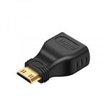 HDMI átalakitó adapter, HDMI->mini-HDMI, aranyozott csatlakozó, fekete fotó