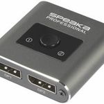 SpeaKa Professional SP-BDS-250 2 port DisplayPort switch Ultra HD-re alkalmas 7680 x 4320 pixel fotó