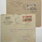 Egyiptom 1936-1955. 2db légi levél, közte cenzúrás fotó