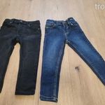 2 darab skinny slim fit kisfiú hosszú farmernadrág fekete kék 2-3 évesre 92 98 új fotó