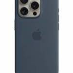 Apple iPhone 15 Pro Silicone Case with MagSafe Storm Blue fotó