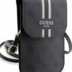 GUESS PU QUILTED 4G METAL LOGO kézitáska álló (univerzális, bőr hatású, vállpánt) FEKETE - CG MOBILE fotó