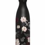 Ars Una duplafalú fémkulacs-500 ml - Flowery black - ARS UNA fotó