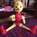 Nagy méretű retró Pinocchio játék, 49 cm fotó