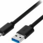 USB 3.1 type C / USB A cable 0, 5m Black - Akyga fotó