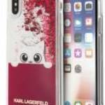 Karl Lagerfeld KLHCPXPABGFU iPhone X lila keménytok folyékony Glitter fotó