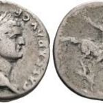 Domitianus Caesar 81-96 veret 77-78 Denar, Róma, COS V lovas, Római Birodalom fotó