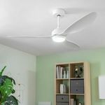 Mennyezeti ventilátor LED fénnyel és 3 ABS lapátokkal Flaled InnovaGoods Fehér 36 W 52 Ø132 cm" fotó