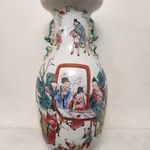 Antik kínai porcelán nagy sokalakos színes váza életkép játék ábrázolással 161 5615 fotó