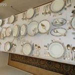 12 személyes, 73 db-os KPM antik porcelán étkészlet 1922-ből fotó