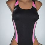 Speedo fürdőruha "Endurance+ " 10év h.61cm klórálló úszóruha fekete-pink-ezüst újsz. fotó