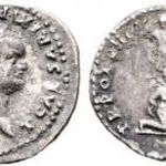 Titus Caesar 69-79-81 AR Denar, Judaea Capta, Római Birodalom, ritka fotó