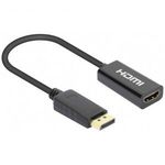 Manhattan 153713 Kijelző csatlakozó Átalakító [1x HDMI alj - 1x DisplayPort dugó] Fekete 15 cm fotó