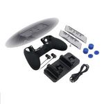 PS4 Pro/Slim Gamer Kit, TP4-1751 készlet: PS4 állvány, dupla töltőállomás, szilikon gamepad tok, ... fotó