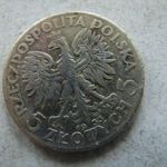 EZÜST LENGYEL 5 ZLOTYI, 1933. 1 DB. 11 GR. fotó