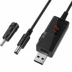USB 5V–9V 12V fokozó konverter kábel adapter forrás UPS modul DC booster fotó