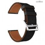 Okosóra szíj - FEKETE - valódi bőr, 125 + 95mm, 23mm széles - CUBOT C3 / Fitbit Versa / ULEFONE W... fotó